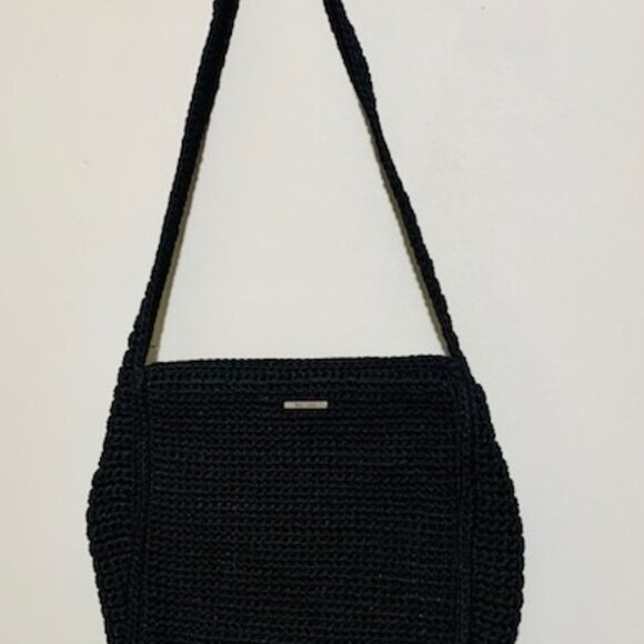 The Sak Original Black Crochet Shoulder Bag Purse Handbag Tote Bag Boho Classic - Picture 5 of 5